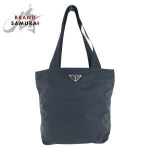 Prada Tessuto triangular logo plate black Nylon tote shoulder bag